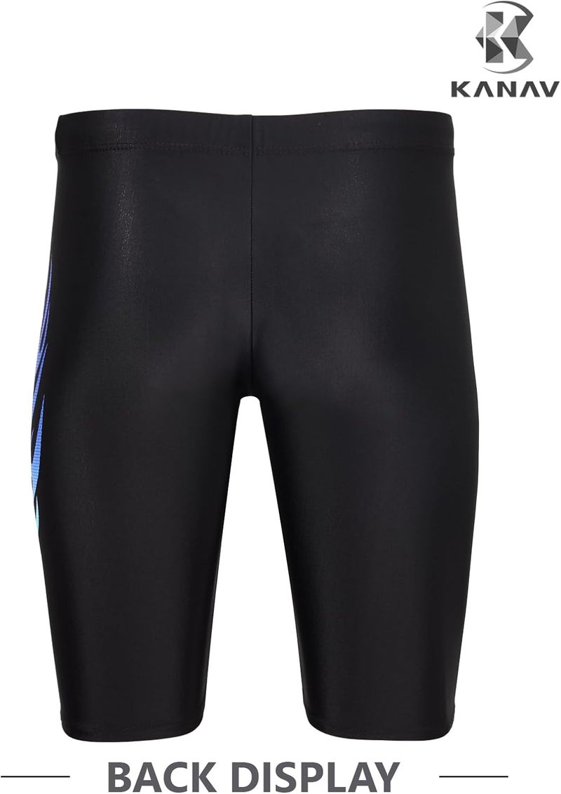 KANAV Men's Swim Jammers Athletic Swimsuit Compression Swimwear Bathing Swimming Shorts Endurance Long Racing Training - Image 3